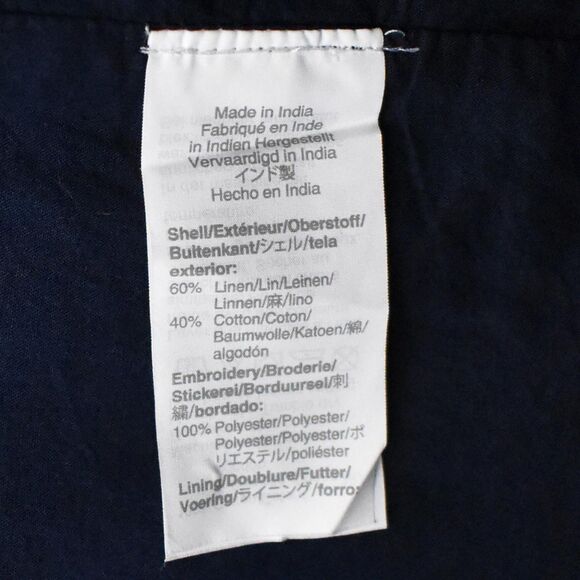 J Crew Navy Linen/Cotton Floral Embroidery Sleeveless Top - Lined - Women's S - Picture 7 of 7